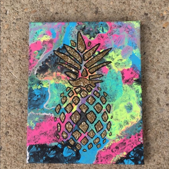 🍍Original Pineapple acrylic Painting🍍 - Picture 2 of 5